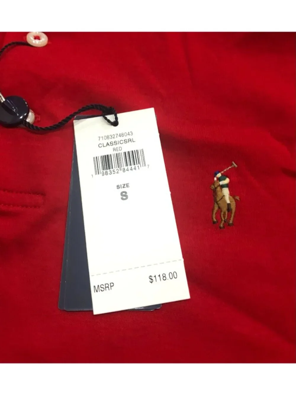 Polo Ralph Lauren Mens Small Red Classic Fi Short Sleeve Polo Shirt New $118 Tag
